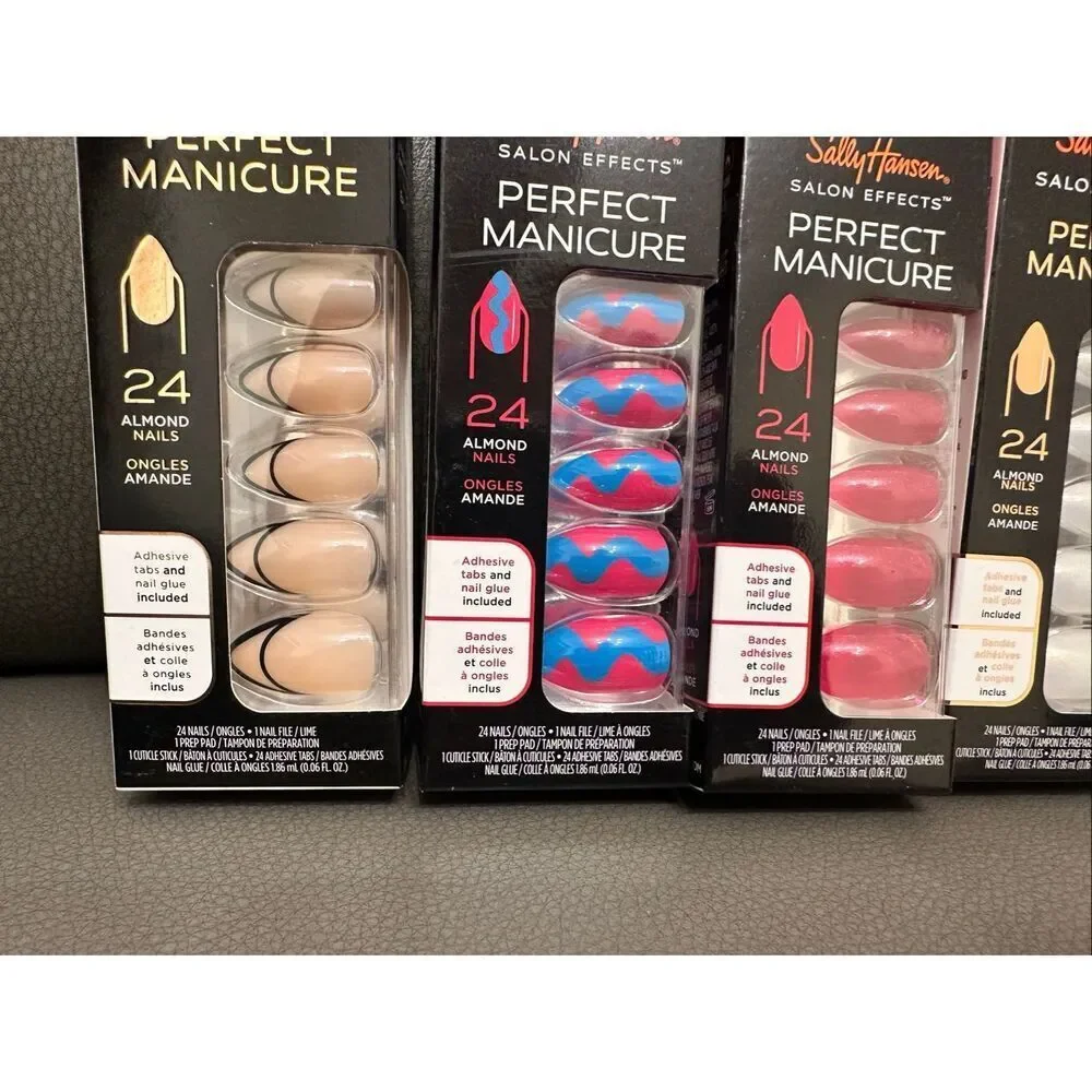 Sally Hansen 6 Sets of Almond Shaped Press On Nails New